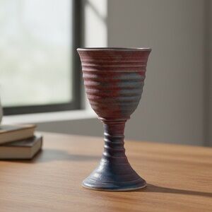 Handmade Pottery Goblet Chalice Wheel Thrown Studio Art Ceramic